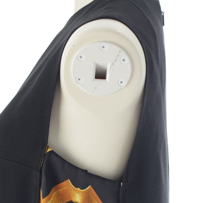 Versace Barocco Sleeveless Mini Dress Black Yellow 36 — view 7