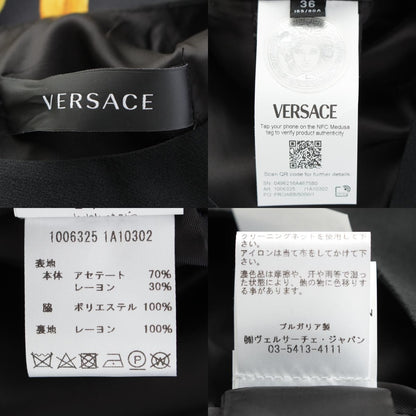 Versace Barocco Sleeveless Mini Dress Black Yellow 36 — view 9