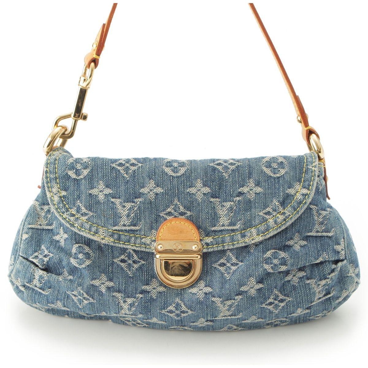 Louis Vuitton Monogram Denim Mini Pleaty Shoulder Bag Indigo Blue — view 2