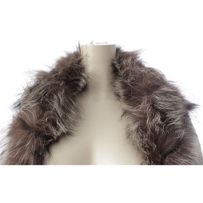 Fendi Cashmere Leather Fur Poncho Gray Cape — view 5