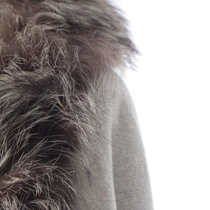 Fendi Cashmere Leather Fur Poncho Gray Cape — view 6