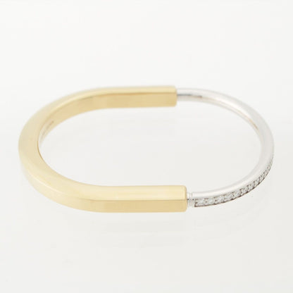 Tiffany & Co Lock Half Pave Diamond Bangle Wg Yg Bracelet — view 4