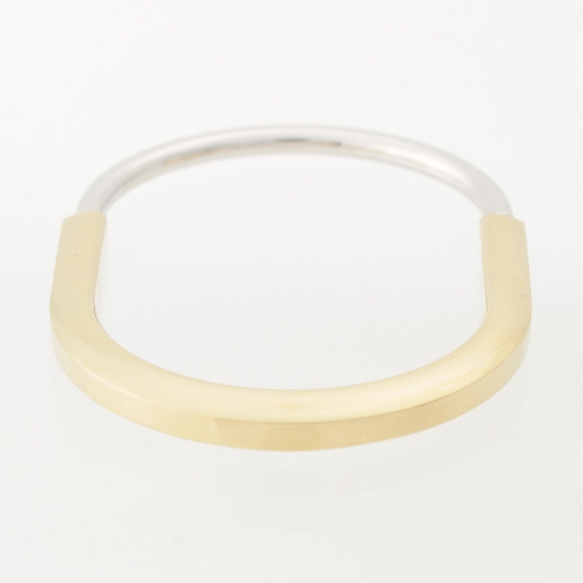 Tiffany & Co Lock Half Pave Diamond Bangle Wg Yg Bracelet — view 3