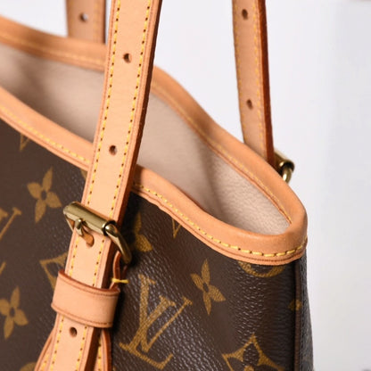 Louis Vuitton Bucket PM Handbag Monogram Brown Leather Gold — view 5