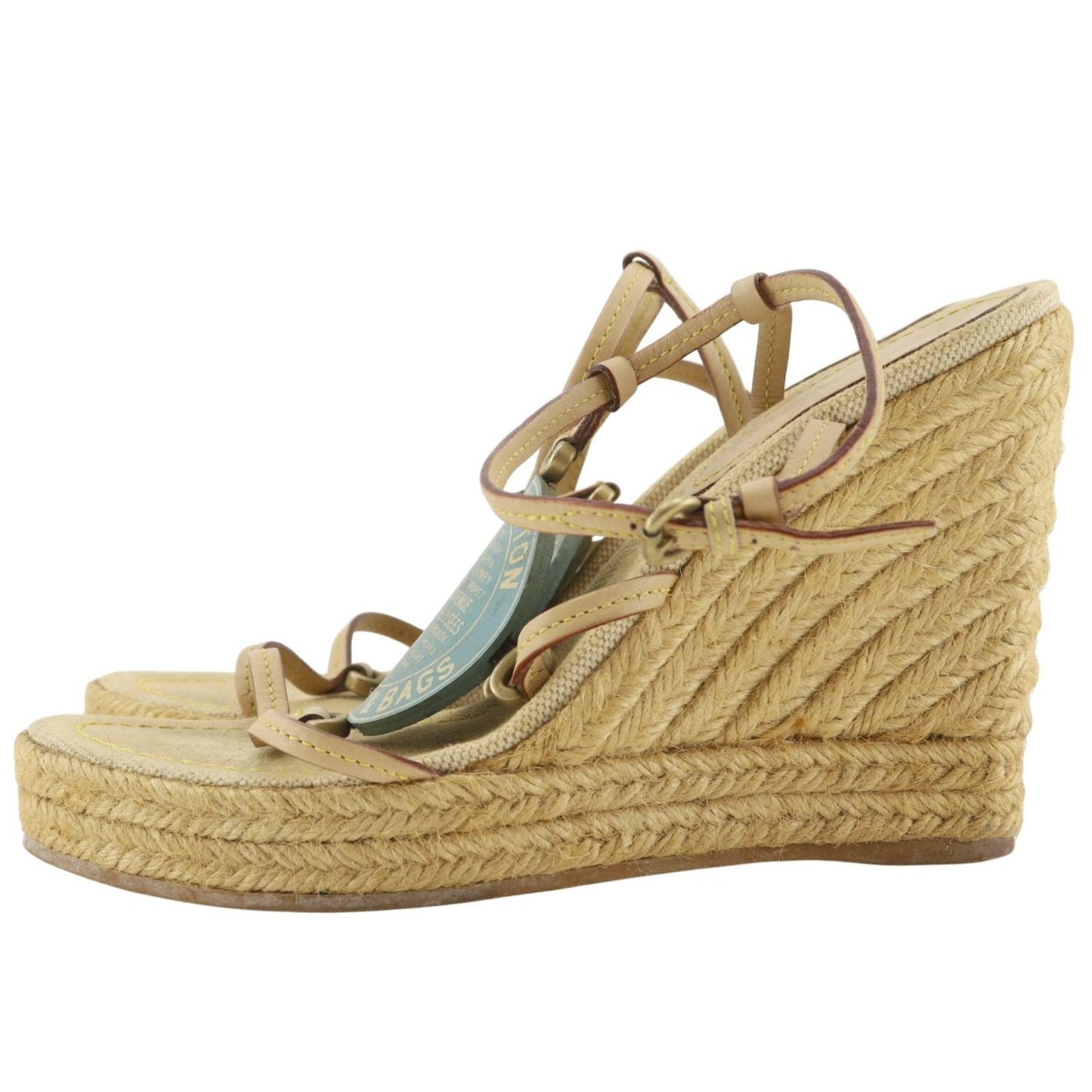 Louis Vuitton Trunks&bag Wedge Sole Linen Beige Sandals — view 2