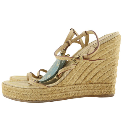 Louis Vuitton Trunks&bag Wedge Sole Linen Beige Sandals — view 2