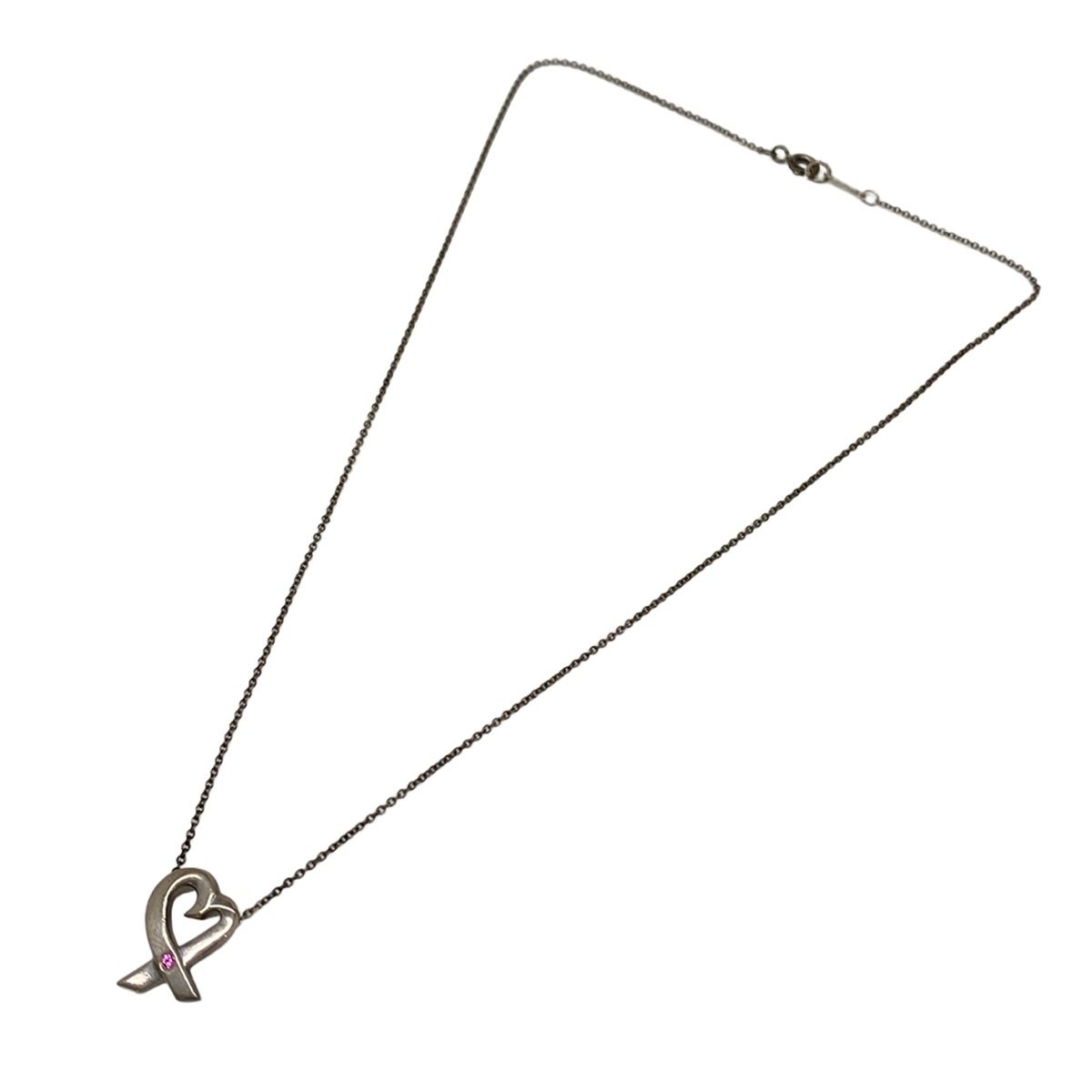 Tiffany & Co Necklace Loving Silver Pink — view 2
