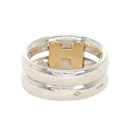 Hermes Olympe Actual 52 Ring 18k Gold 925 Sterling Silver