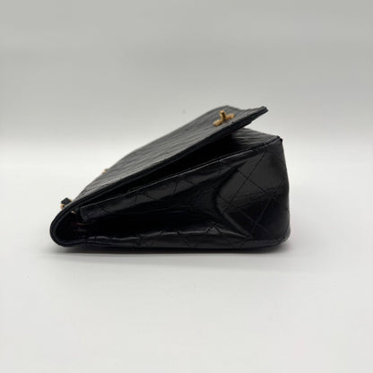 Chanel Shoulder Bag Quilted Gold Turnlock CC Logo Leather Black — view 8