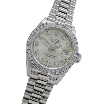 Rolex Datejust Number Watch Bezel Diamond Automatic Winding at Platinum Polished