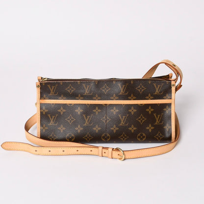 Louis Vuitton Popincourt Long Shoulder Bag Monogram Brown Leather Gold