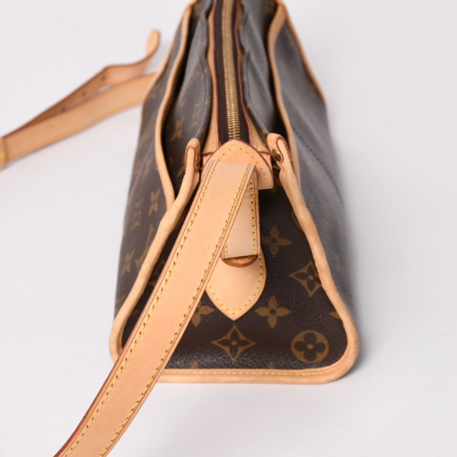 Louis Vuitton Popincourt Long Shoulder Bag Monogram Brown Leather Gold — view 6