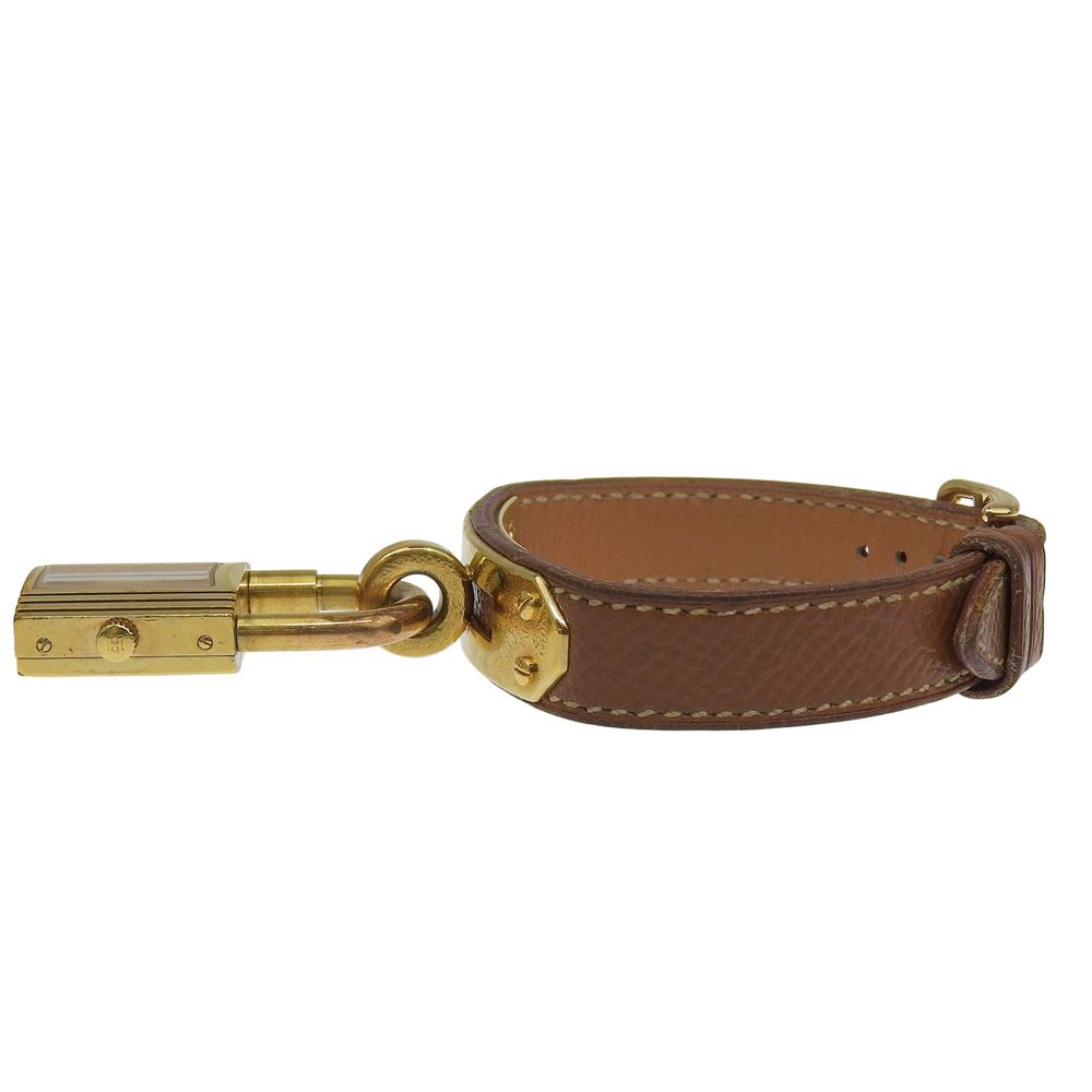 Hermes Kelly Watch Gold Plated Leather Kuo Analog Display Dial — view 4