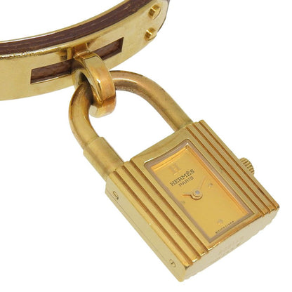 Hermes Kelly Watch Gold Plated Leather Kuo Analog Display Dial — view 3