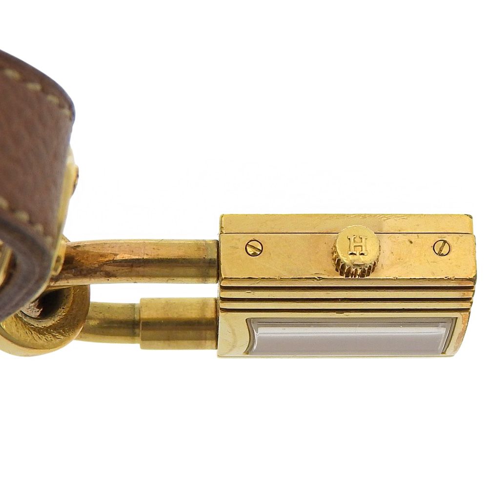 Hermes Kelly Watch Gold Plated Leather Kuo Analog Display Dial — view 6