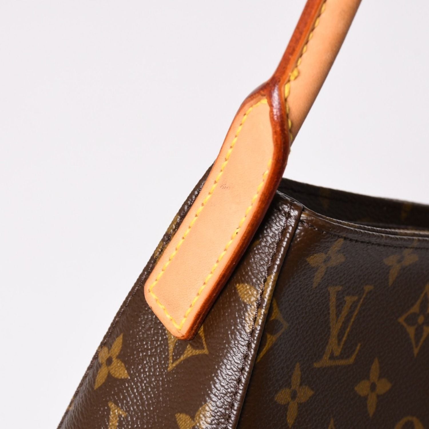 Louis Vuitton Looping MM Bag Monogram Leather Brown Gold — view 6
