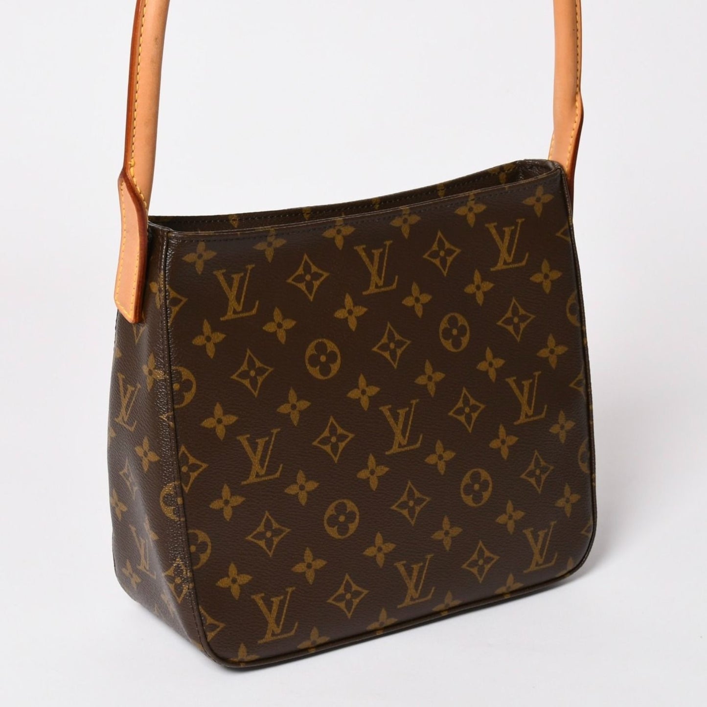 Louis Vuitton Looping MM Bag Monogram Leather Brown Gold — view 3
