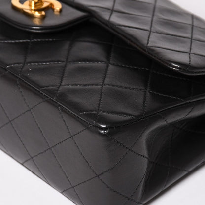 Chanel Quilted 23 Double Flap Chain Shoulder Bag CC Logo Lambskin Black — view 8