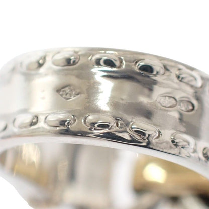 Hermes Montevideo Vintage Ring 49 925 Sterling Silver Gold Belt Motif