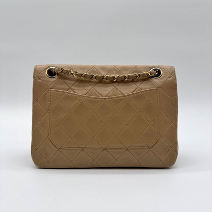 Chanel Shoulder Bag Quilted Turnlock CC Logo Chain Beige Leather — view 2