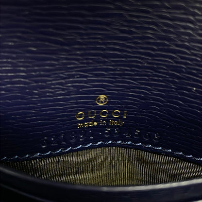 Gucci Bifold Wallet Horsebit Navy Red Dot Pattern Leather — view 6