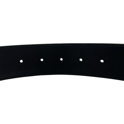 Gucci Belt 85 34 Black Dark Gray Silver Interlocking GG Plus Supreme Leather — view 5