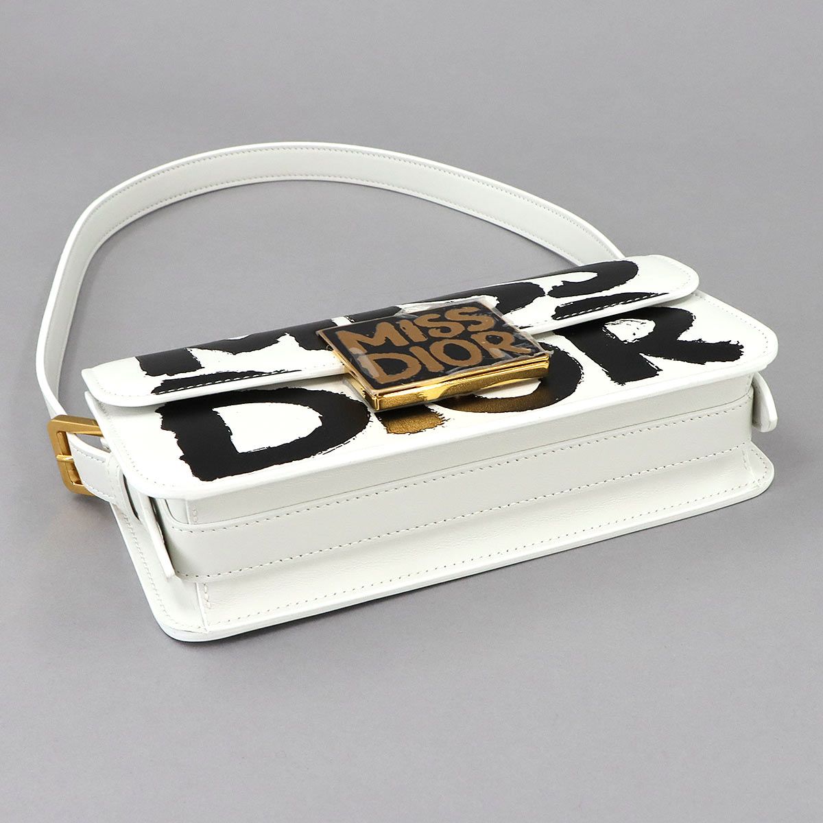 Dior Miss Flap Shoulder Bag Leather White — view 5