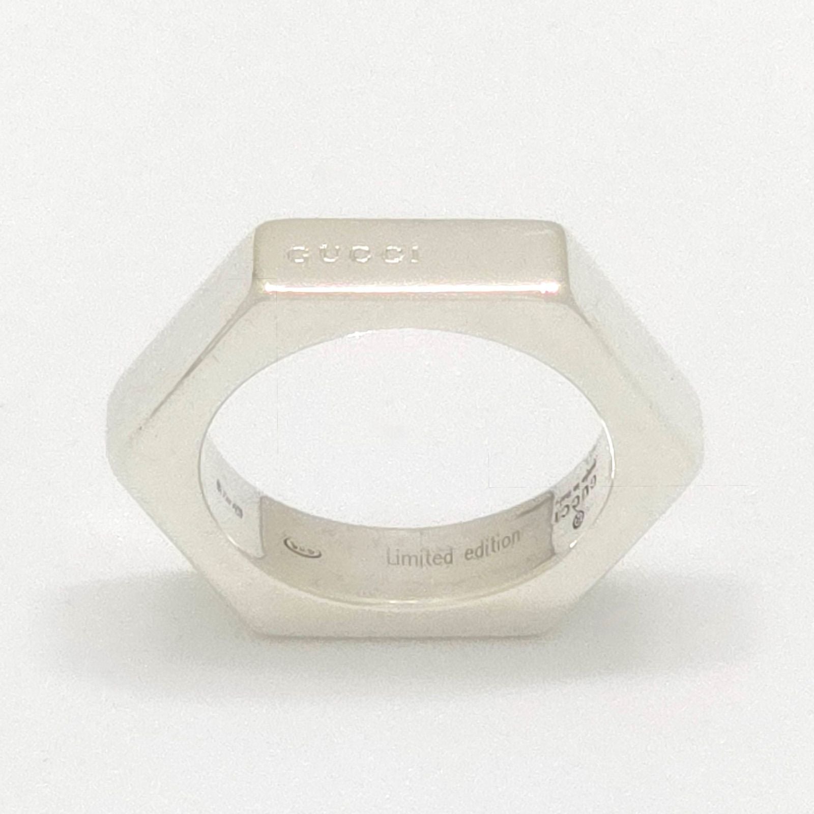 Gucci Hexagon Ring Limited Edition Sterling Silver Hexagonal