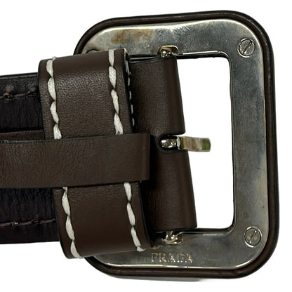 Prada Belt 30 75 Dark Brown Leather — view 7
