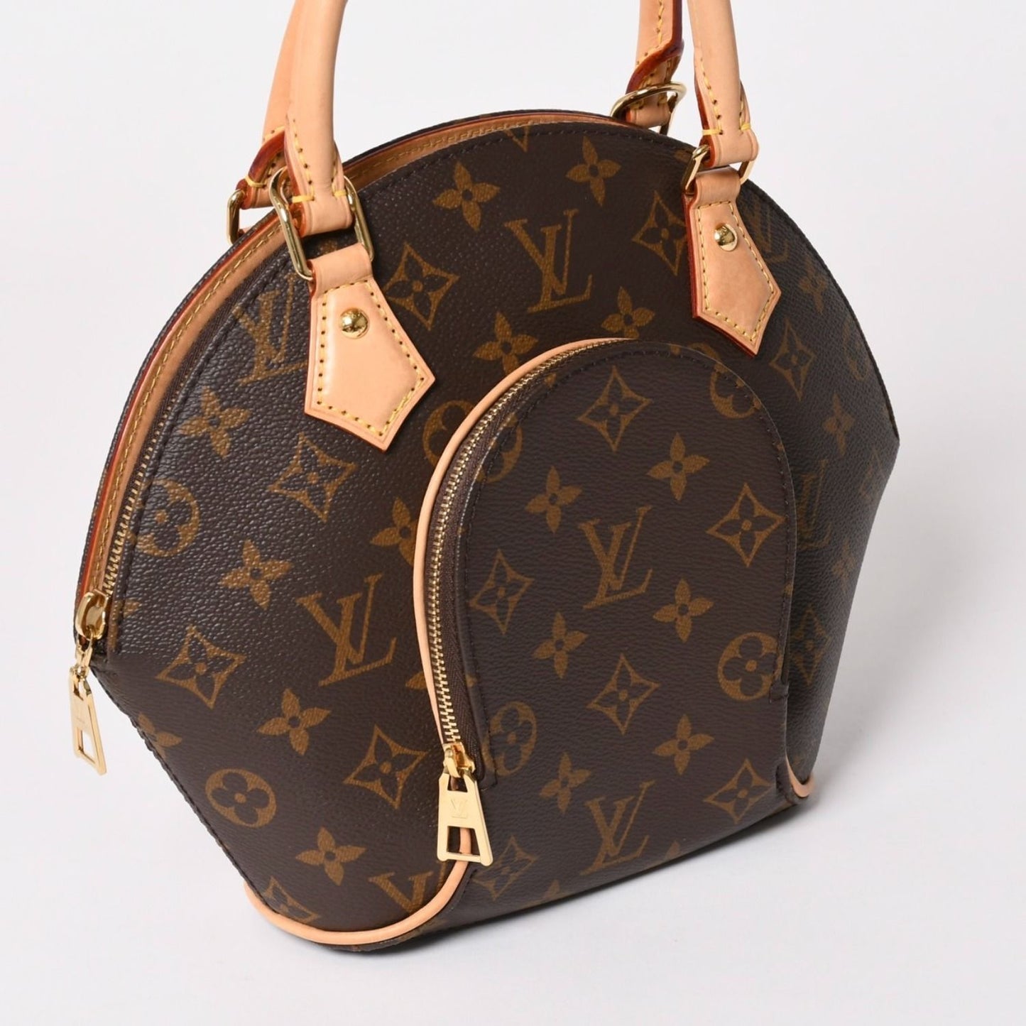 Louis Vuitton Ellipse PM Handbag Monogram Leather Brown Gold — view 5