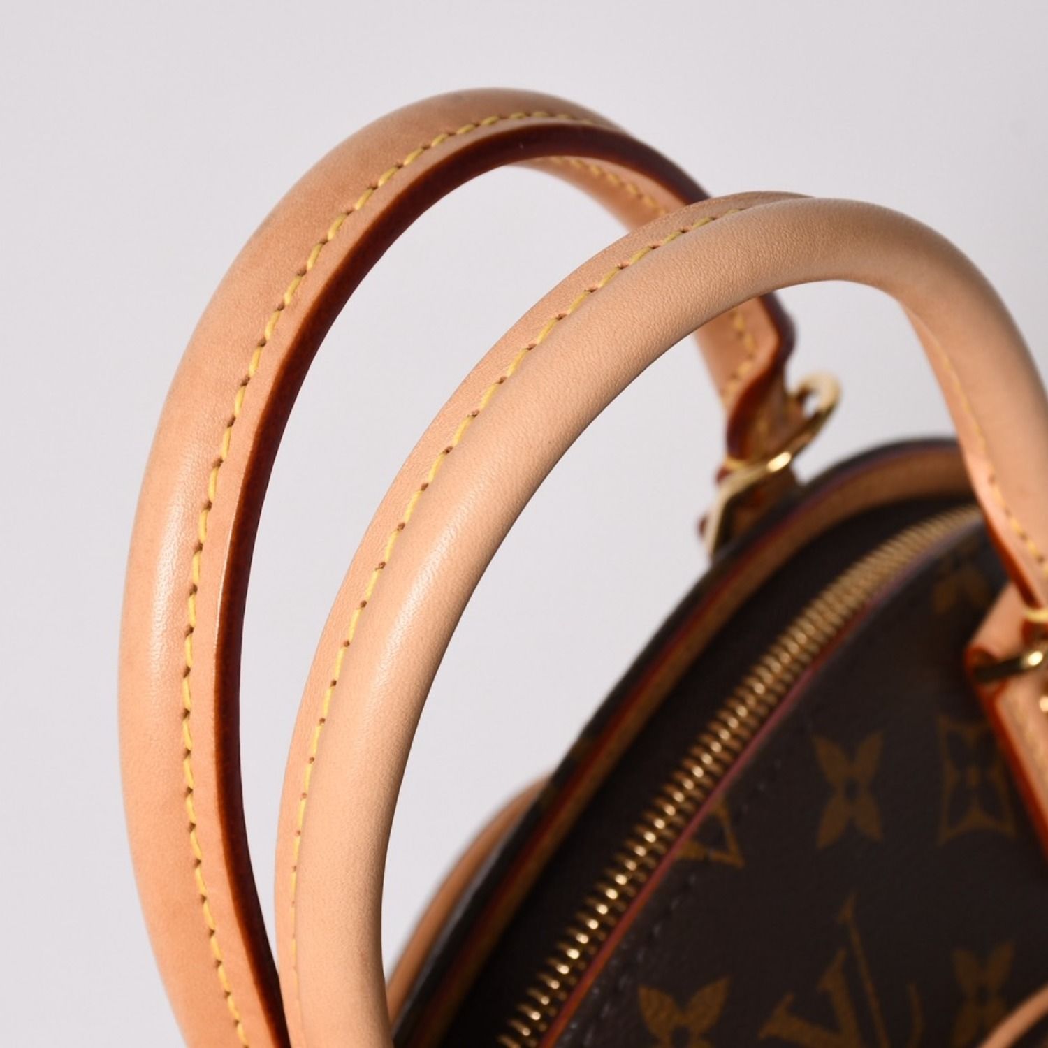 Louis Vuitton Ellipse PM Handbag Monogram Leather Brown Gold — view 7