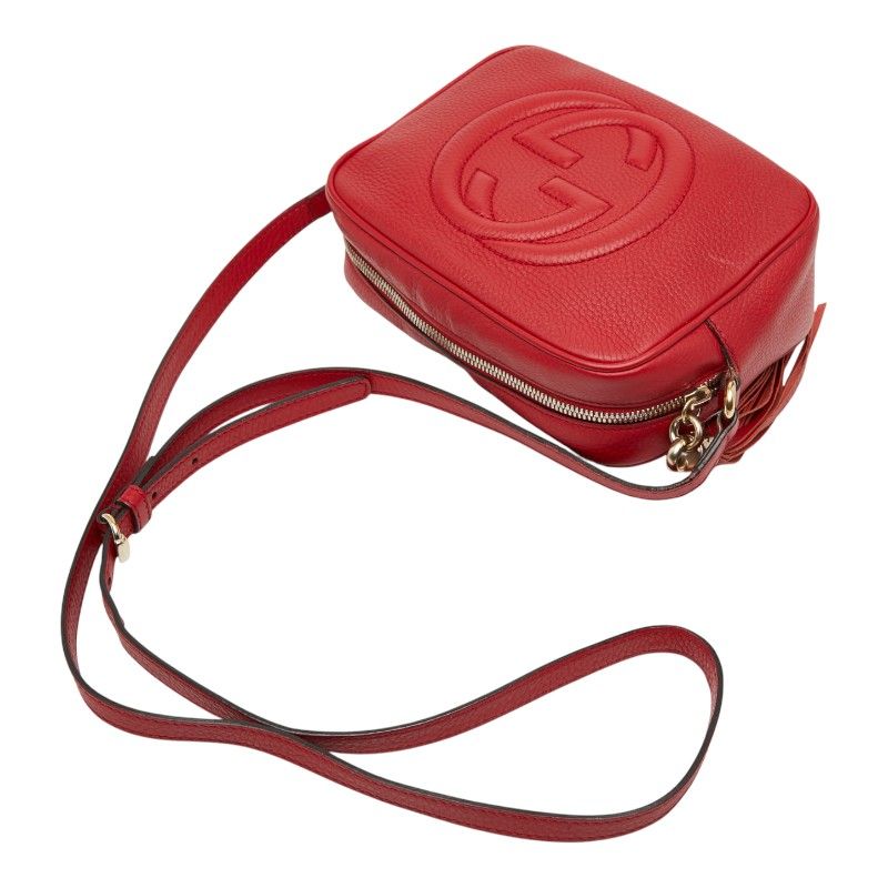Gucci Interlocking Soho Crossbody Shoulder Bag Red Leather — view 8