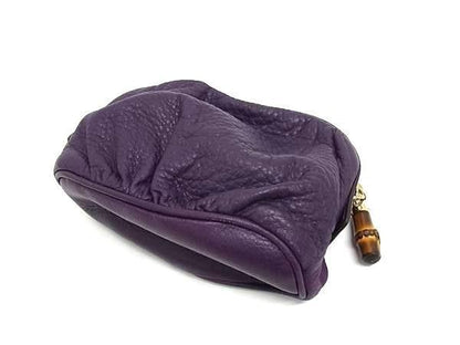 Gucci Pouch Bamboo Purple Leather — view 2