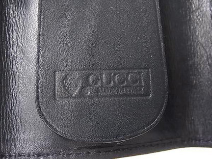 Gucci Key Case Micro GG Gray Navy Quadruple Strand Vintage Gold Key Holder — view 4