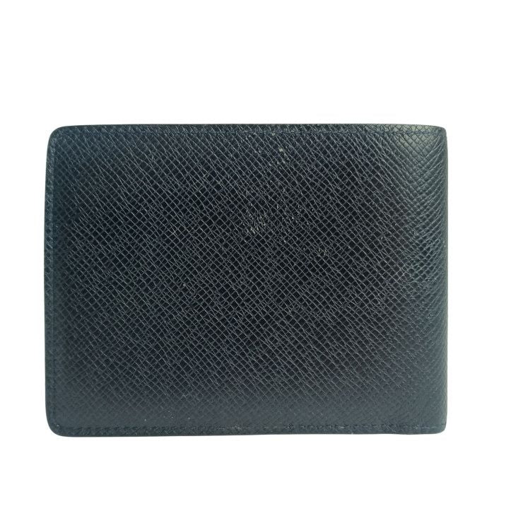 Louis Vuitton Bifold Wallet Portefeuille Multiple Noir Taiga Leather Billfold — view 3