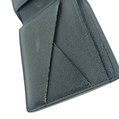 Louis Vuitton Bifold Wallet Portefeuille Multiple Noir Taiga Leather Billfold — view 9