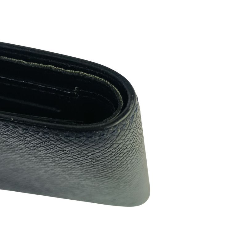 Louis Vuitton Bifold Wallet Portefeuille Multiple Noir Taiga Leather Billfold — view 6