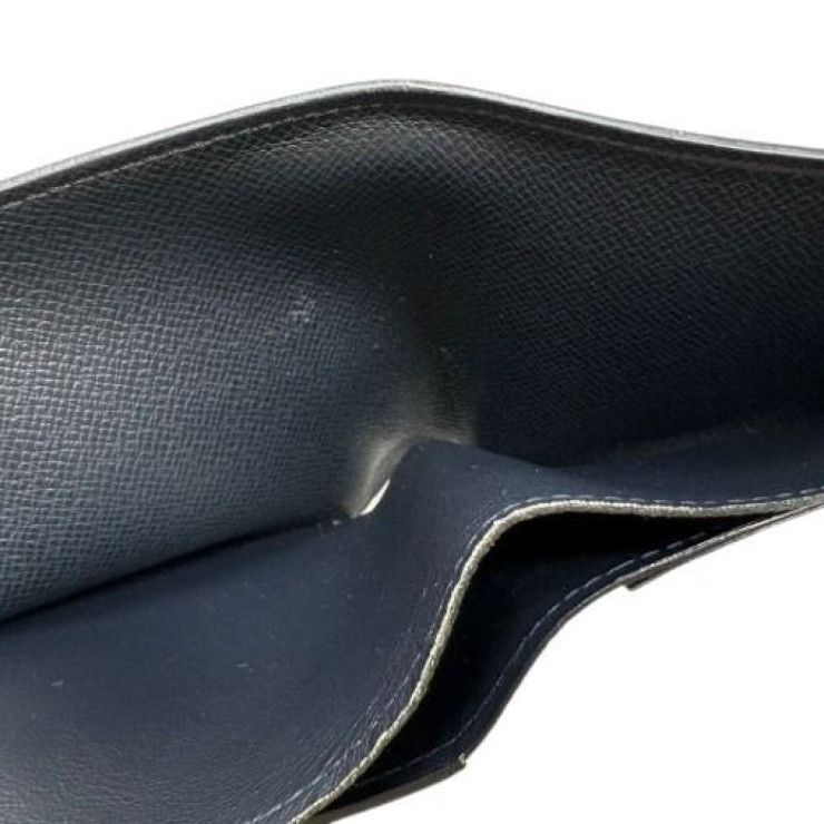Louis Vuitton Bifold Wallet Portefeuille Multiple Noir Taiga Leather Billfold — view 7