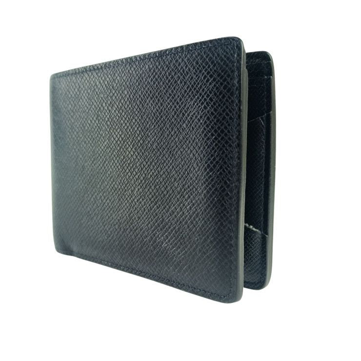 Louis Vuitton Bifold Wallet Portefeuille Multiple Noir Taiga Leather Billfold — view 2