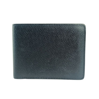 Louis Vuitton Bifold Wallet Portefeuille Multiple Noir Taiga Leather Billfold