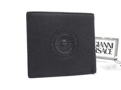 Versace Gianni Bifold Wallet Sunburst Black Leather