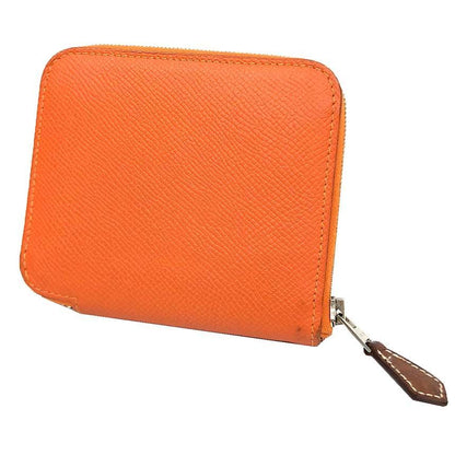 Hermes Bifold Wallet Azap Silk in Compact Silkin Fold Ex Libris Orange