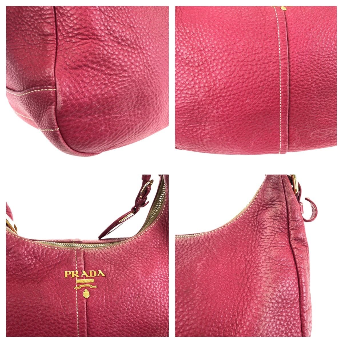 Prada Vitello Daino Hobo Pink Gold Leather Shoulder — view 5