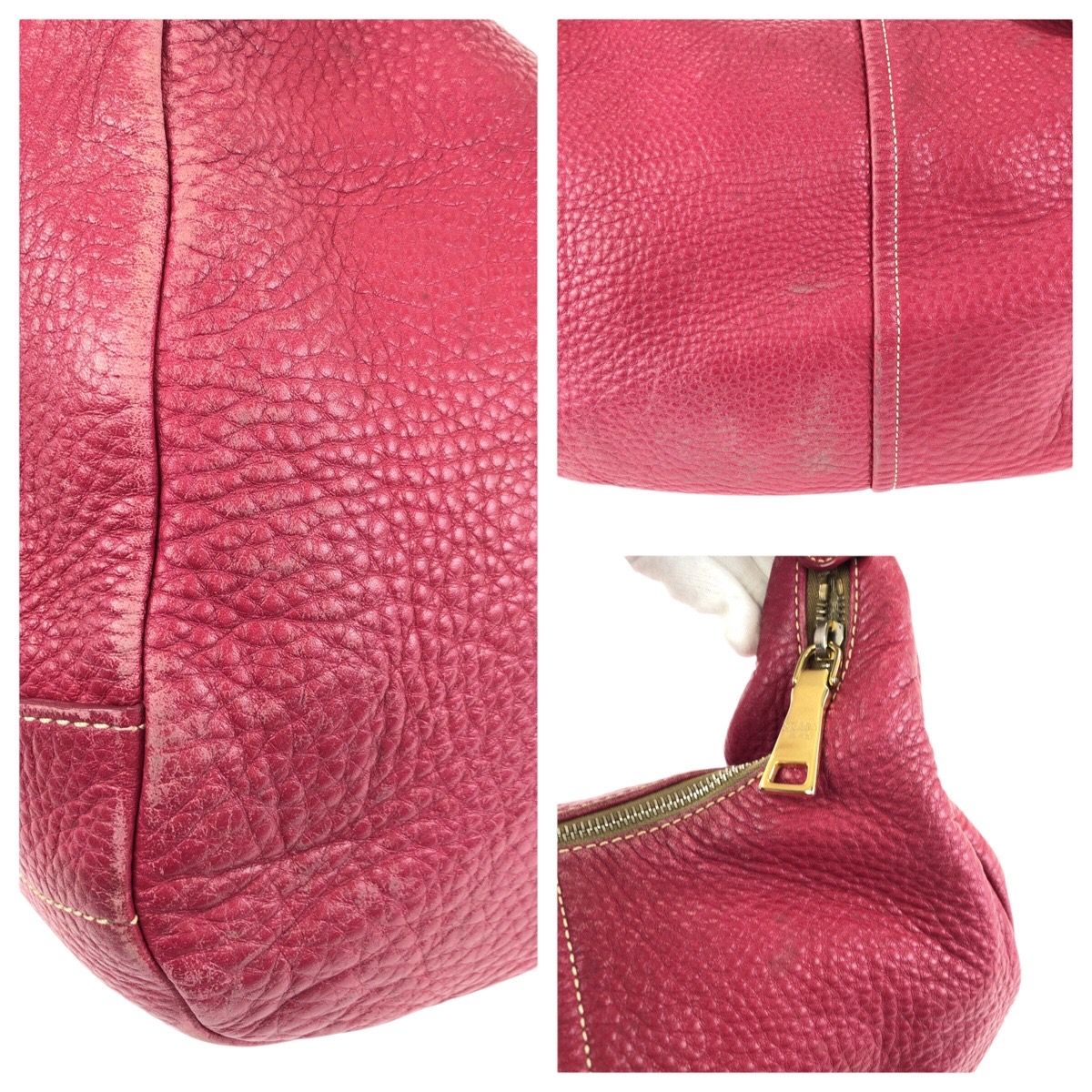 Prada Vitello Daino Hobo Pink Gold Leather Shoulder — view 6