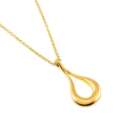Tiffany & Co Open Teardrop Necklace 40 cm 18k YG Yellow Gold — view 3
