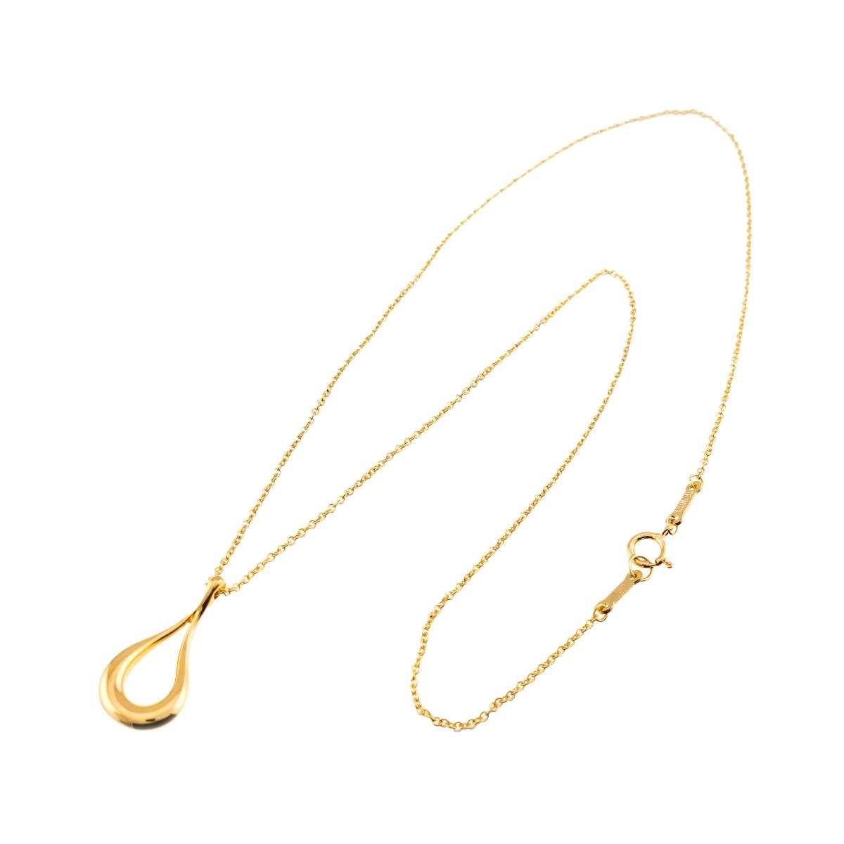 Tiffany & Co Open Teardrop Necklace 40 cm 18k YG Yellow Gold — view 2