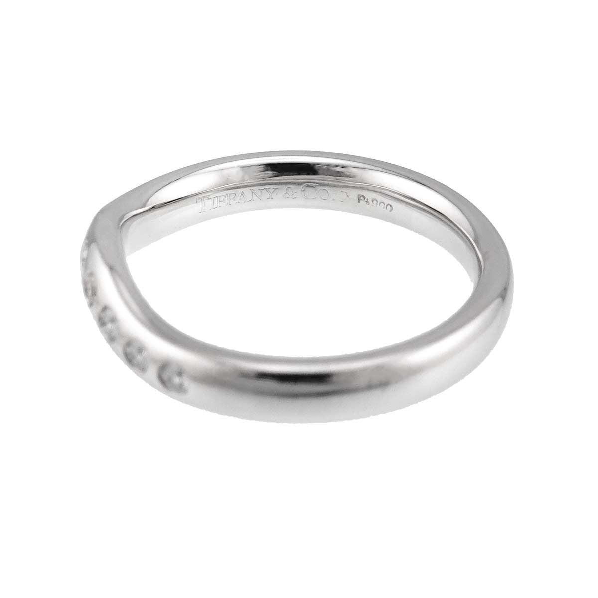 Tiffany & Co Wide Curved Band Ring Diamond Pt Platinum — view 3