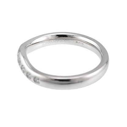 Tiffany & Co Wide Curved Band Ring Diamond Pt Platinum — view 3