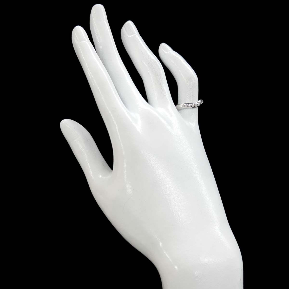 Tiffany & Co Wide Curved Band Ring Diamond Pt Platinum — view 7