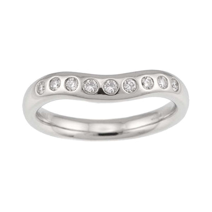Tiffany & Co Wide Curved Band Ring Diamond Pt Platinum — view 2